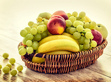 A basket full with fruits