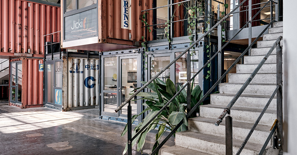 Staircase to office on the second floor