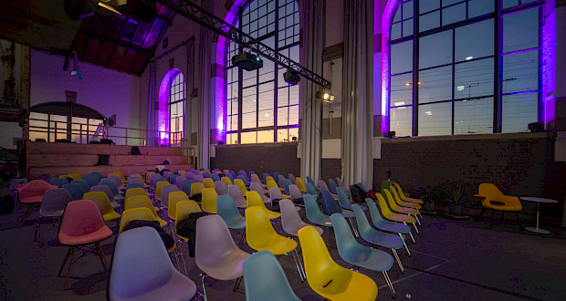 Seated stage at the Kreativpark Lokhalle