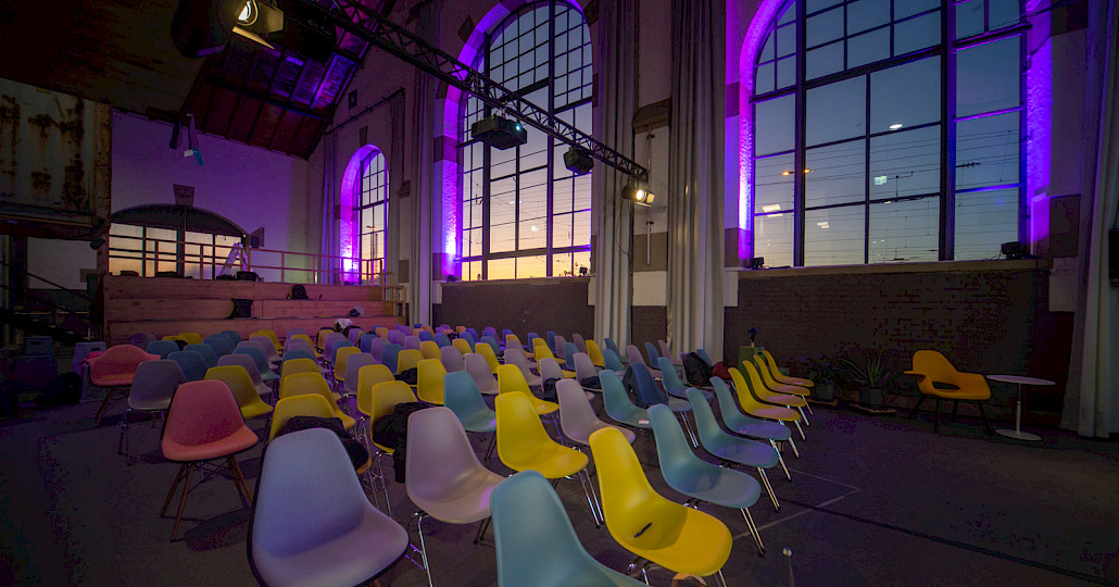 Seated stage at the Kreativpark Lokhalle