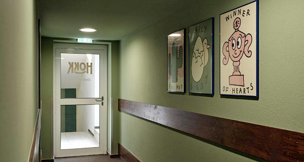Hallway in Hokk Hotel with cool pictures